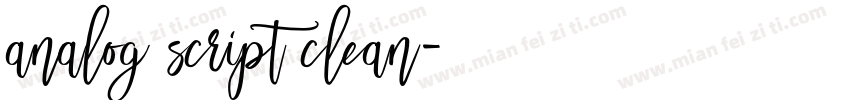 analog script clean字体转换